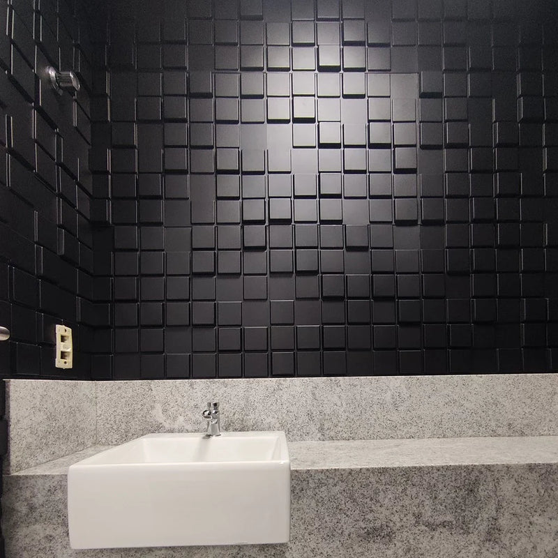 10 Placas 3D Black Decorativas para Paredes e Tetos