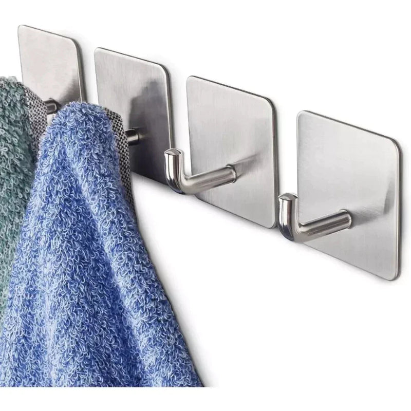 Kit 8 Ganchos Adesivos Inox