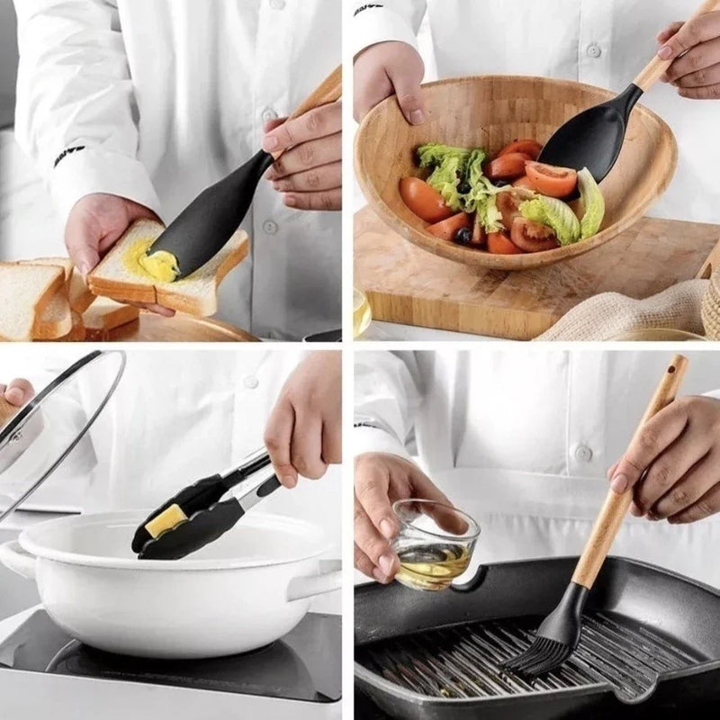 KIT COZINHA 12 PEÇAS DE SILICONE HEALLSORT - 40% OFF